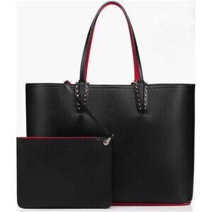 CHRISTIAN LOUBOUTIN Cabata Calfskin Leather Tote With Removable Pouch
